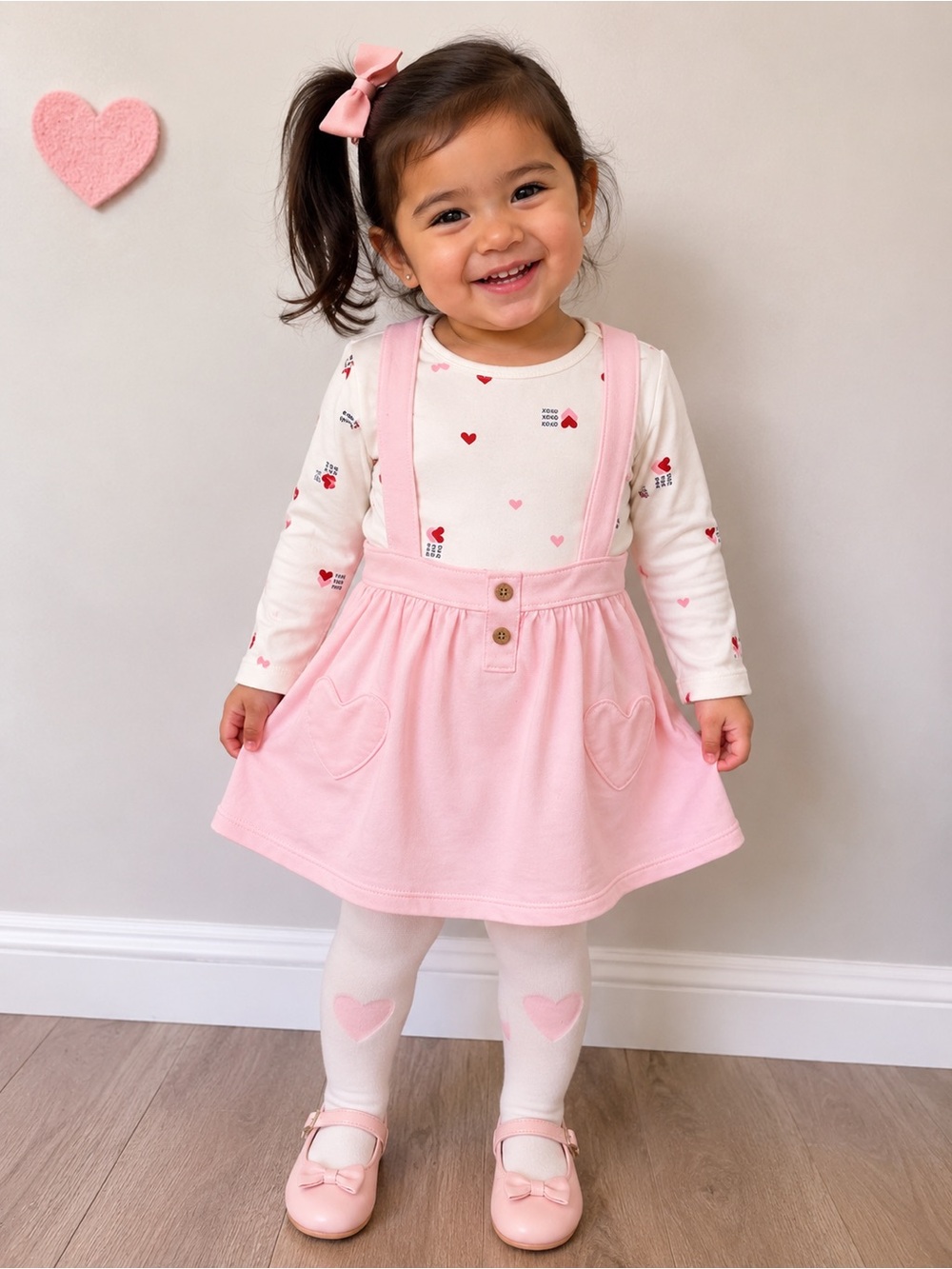 Carter's Pink Pinafore Skirt with Heart Pockets